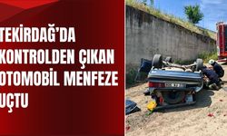 Tekirdağ'da Kontrolden Çıkan Otomobil Menfeze Uçtu