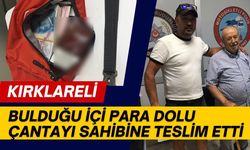 Kırklareli; Bulduğu İçi Para Dolu Çantayı Sahibine Teslim Etti