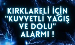 Kırklareli için "Kuvvetli Yağış ve Dolu" Alarmı