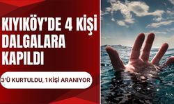 KIYIKÖY’DE 4 KİŞİ DALGALARA KAPILDI; 3’ü Kurtuldu, 1 Kişi Aranıyor