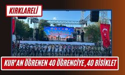 Kırklareli’nde Kur’an Öğrenen 40 Öğrenciye, 40 Bisiklet