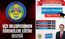 Vize Belediyesinden Öğrencilere Eğitim Desteği