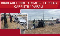 Kırklareli’nde Otomobille Pikab Çarpıştı! 4 Yaralı