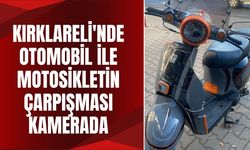 Kırklareli'nde Otomobil İle Motosikletin Çarpışması Kamerada