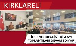 Kırklareli İl Genel Meclisi Ekim Ayı Toplantıları Devam Ediyor