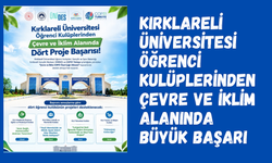 Kırklareli Üniversitesi Öğrenci Kulüplerinden Çevre ve İklim Alanında Büyük Başarı