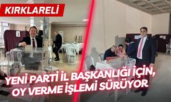 KIRKLARELİ; Yeni Parti İl Başkanlığı İçin, Oy Verme İşlemi Sürüyor