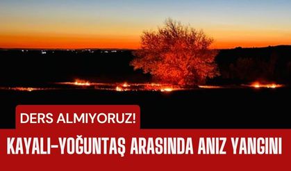 DERS ALMIYORUZ! Kayalı-Yoğuntaş Arasında Anız Yangını