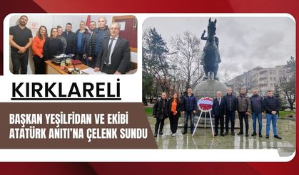 Başkan Yeşilfidan ve Ekibi Atatürk Anıtına Çelenk Sundu