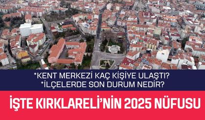 İşte Kırklareli’nin 2025 Nüfusu