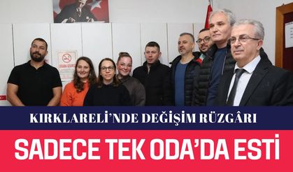 Kırklareli’nde Değişim Rüzgârı Sadece Tek Oda’da Esti