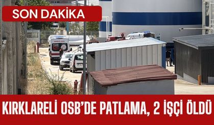SON DAKİKA; Kırklareli OSB’de Patlama, 2 İşçi Öldü