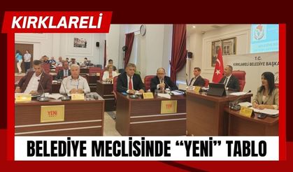 Kırklareli Belediye Meclisinde “Yeni” Tablo