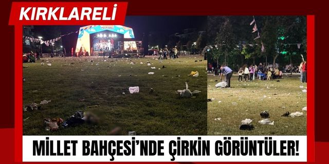 Kırklareli Millet Bahçesi’nde Çirkin Görüntüler