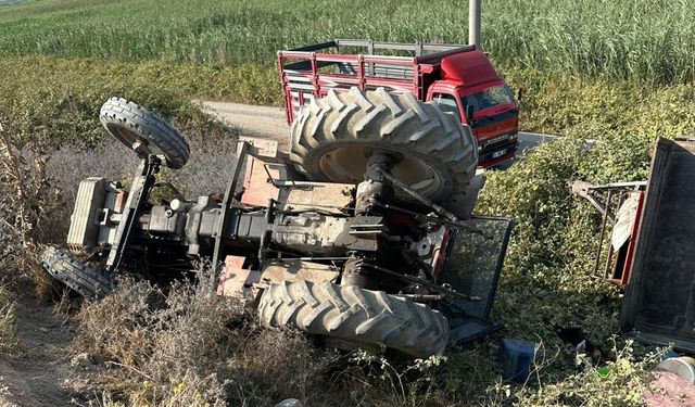 Devrilen Traktördeki 1 Kişi Öldü, 1 Kişi Yaralandı