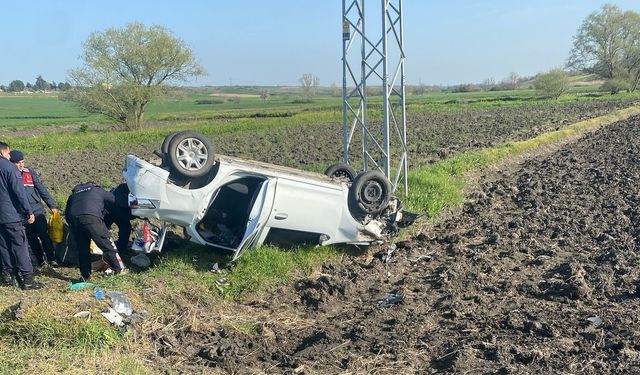 Pehlivanköy: Direksiyon Hakimiyetini Kaybetti Takla Attı