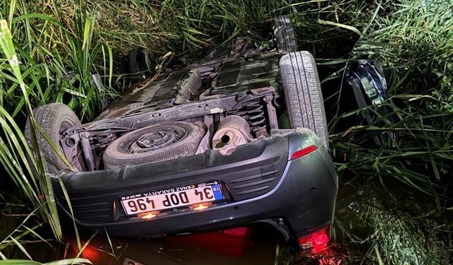 Feci Kaza; Su Kanalına Devrildi