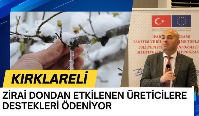 Kırklareli’nde Zirai Dondan Etkilenen Üreticilere Destekleri Ödeniyor
