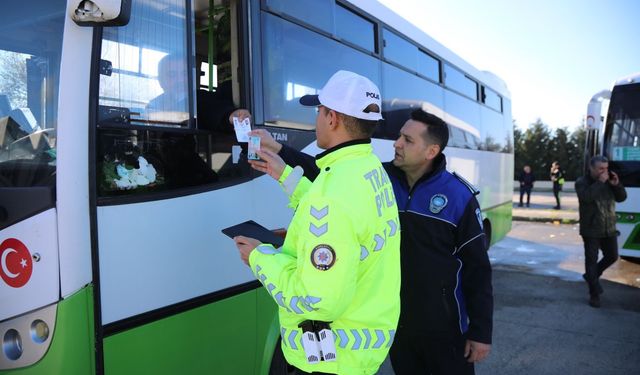 Emniyet ve Zabıtadan Otobüs Denetimi
