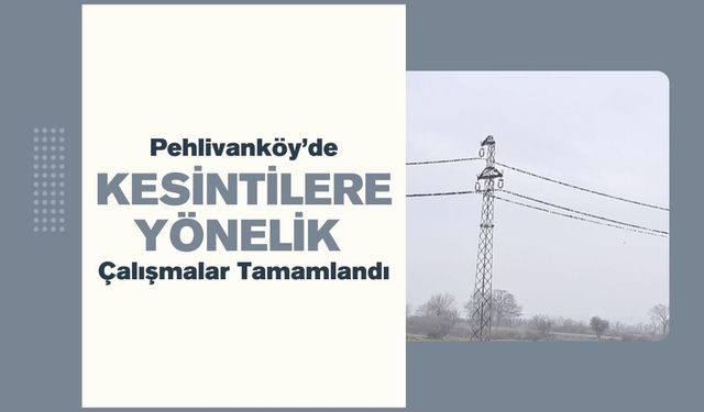 Pehlivanköy’de Kesintilere Yönelik Çalışmalar Tamamlandı