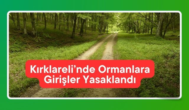 Kırklareli’nde Ormanlara Girişler Yasaklandı