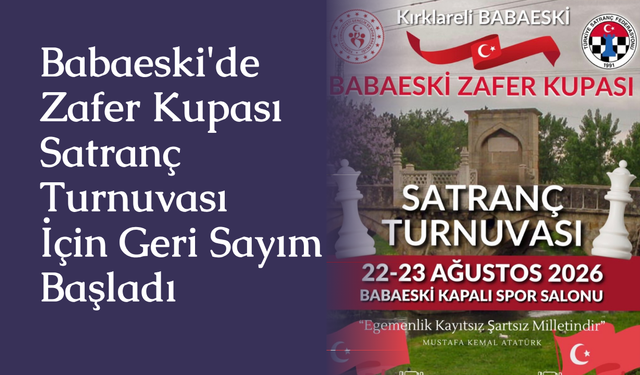 Babaeski'de Zafer Kupası Satranç Turnuvası İçin Geri Sayım Başladı