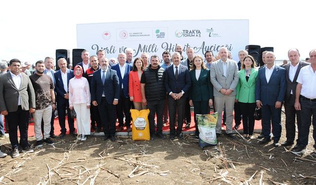 Yerli ve Milli Ayçiçeği Uzunköprü’de Hasat Edildi