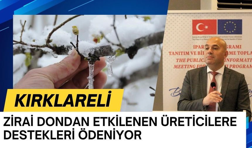 Kırklareli’nde Zirai Dondan Etkilenen Üreticilere Destekleri Ödeniyor