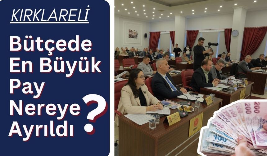 Kırklareli; Bütçede En Büyük Pay Nereye Ayrıldı?