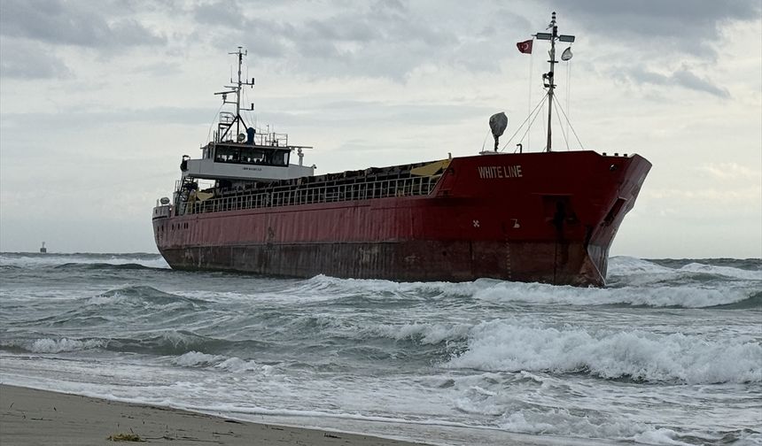 Tekirdağ'da Yük Gemisi Karaya Oturdu