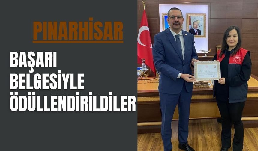 Başarı Belgesi İle Ödüllendirildiler