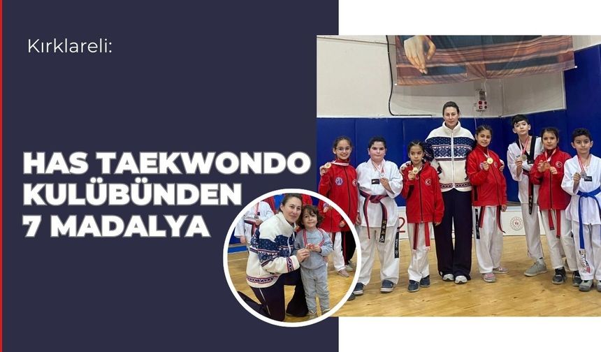 Kırklareli: Has Taekwondo Kulübünden 7 Madalya