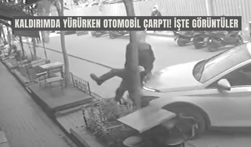 Kaldırımda Yürürken Otomobil Çarptı! İşte Görüntüler