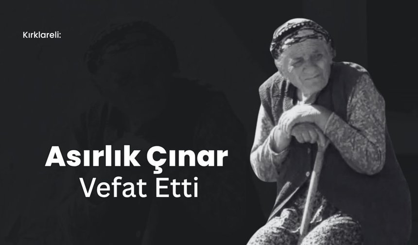 Kırklareli: Asırlık Çınar Vefat Etti