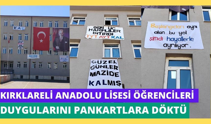 Kırklareli Anadolu Lisesi Öğrencileri Duygularını Pankartlara Döktü