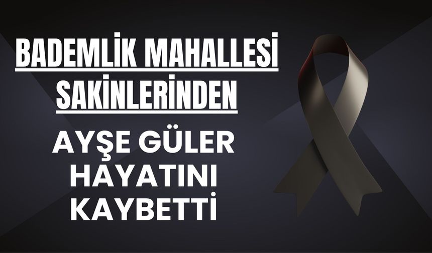 Bademlik Mahallesi Sakinlerinden Ayşe Güler Vefat Etti