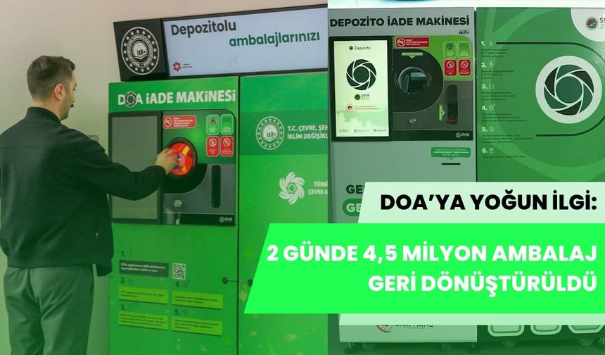 DOA’ya Yoğun İlgi: 2 Günde 4,5 Milyon Ambalaj Geri Dönüştürüldü