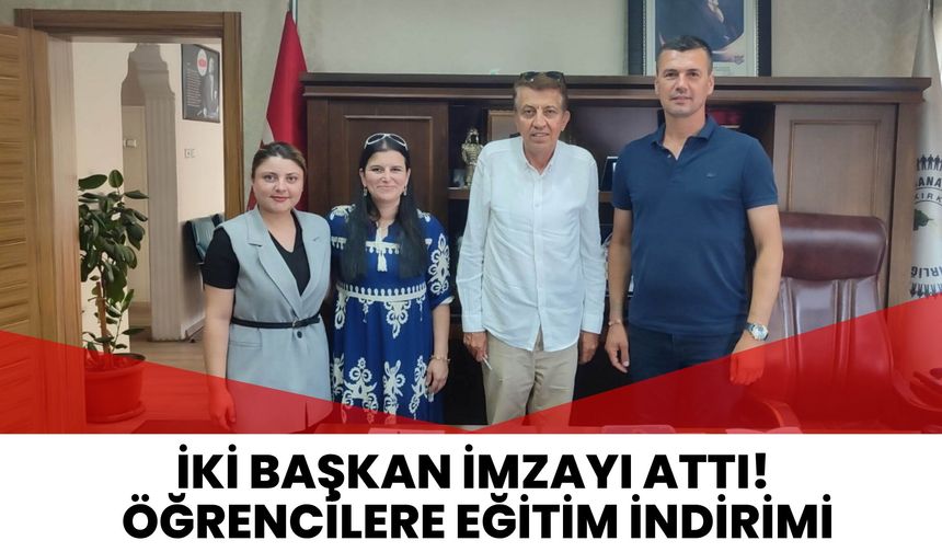 İki Başkan İmzayı Attı! Öğrencilere Eğitim İndirimi