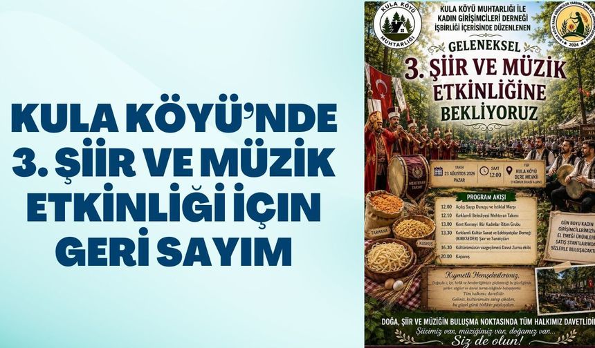 Kula Köyü’nde 3. Şiir ve Müzik Etkinliği İçin Geri Sayım