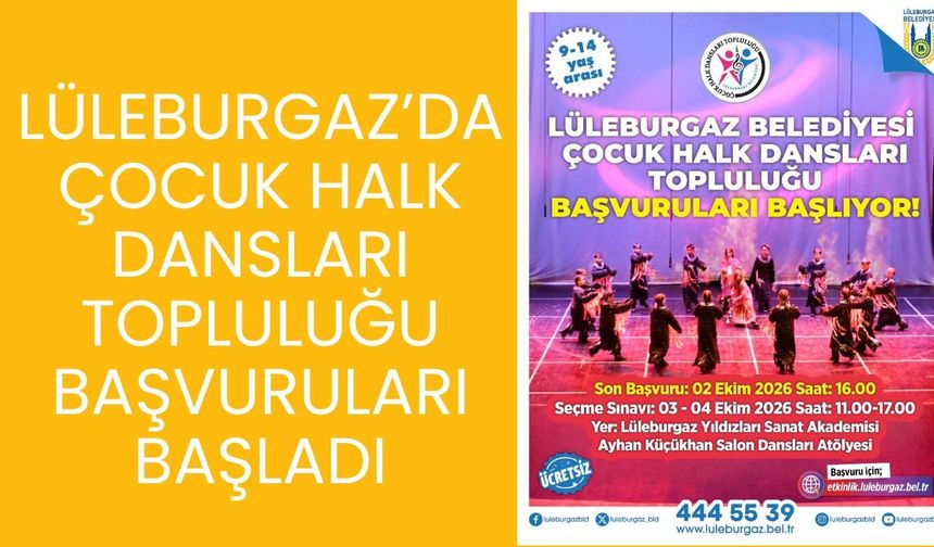 Çocuk Halk Dansları Topluluğu Başvuruları Başladı