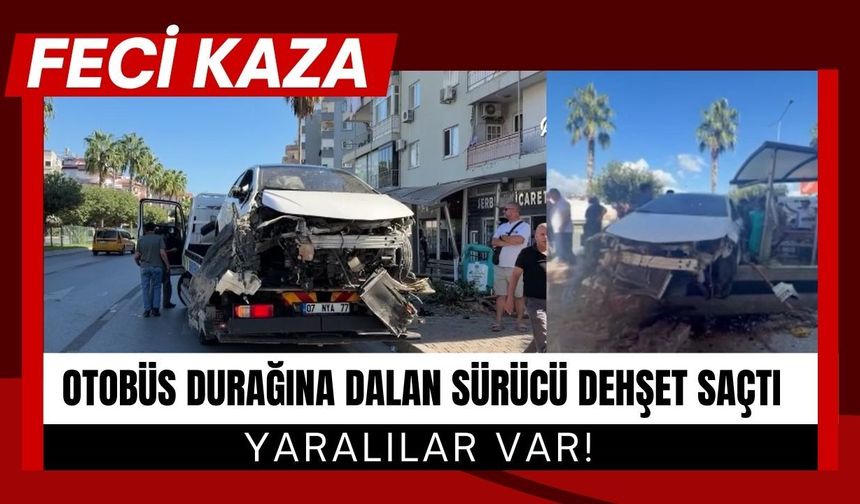 OTOBÜS DURAĞINA DALAN SÜRÜCÜ DEHŞET SAÇTI; Yaralılar Var!