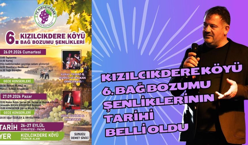 Kızılcıkdere Köyü 6. Bağ Bozumu Şenliklerinin Tarihi Belli Oldu