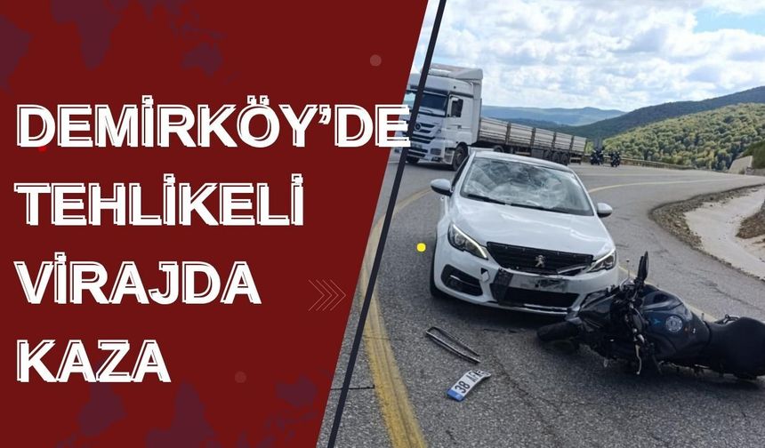 Demirköy’de Tehlikeli Virajda Kaza