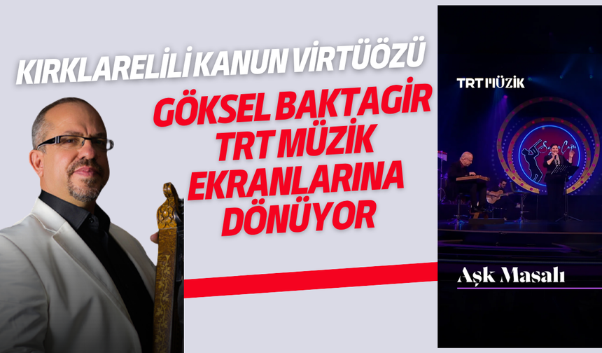 Kırklarelili Kanun Virtüözü Göksel Baktagir TRT Müzik Ekranlarına Dönüyor