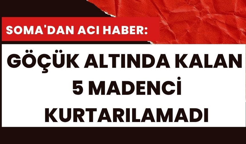 Göçük Altında Kalan 5 Madenci Kurtarılamadı